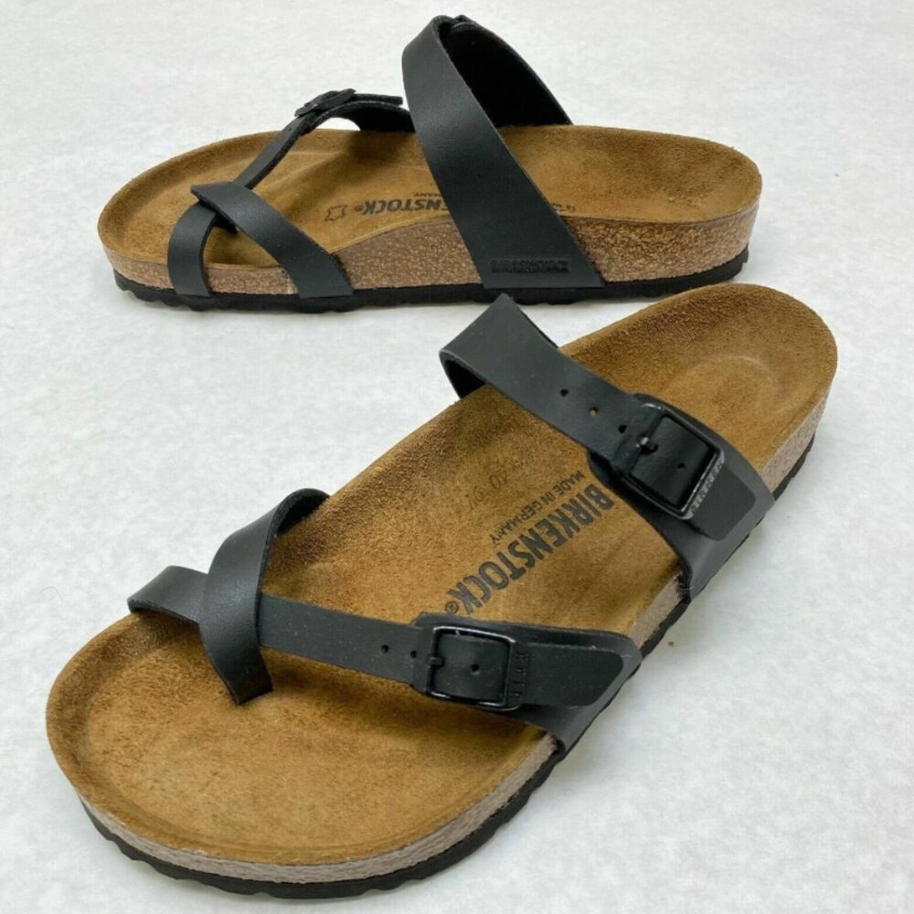 Birkenstock Mayari Black Birko-Flor Narrow Width Sandals - Picture 2 of 4